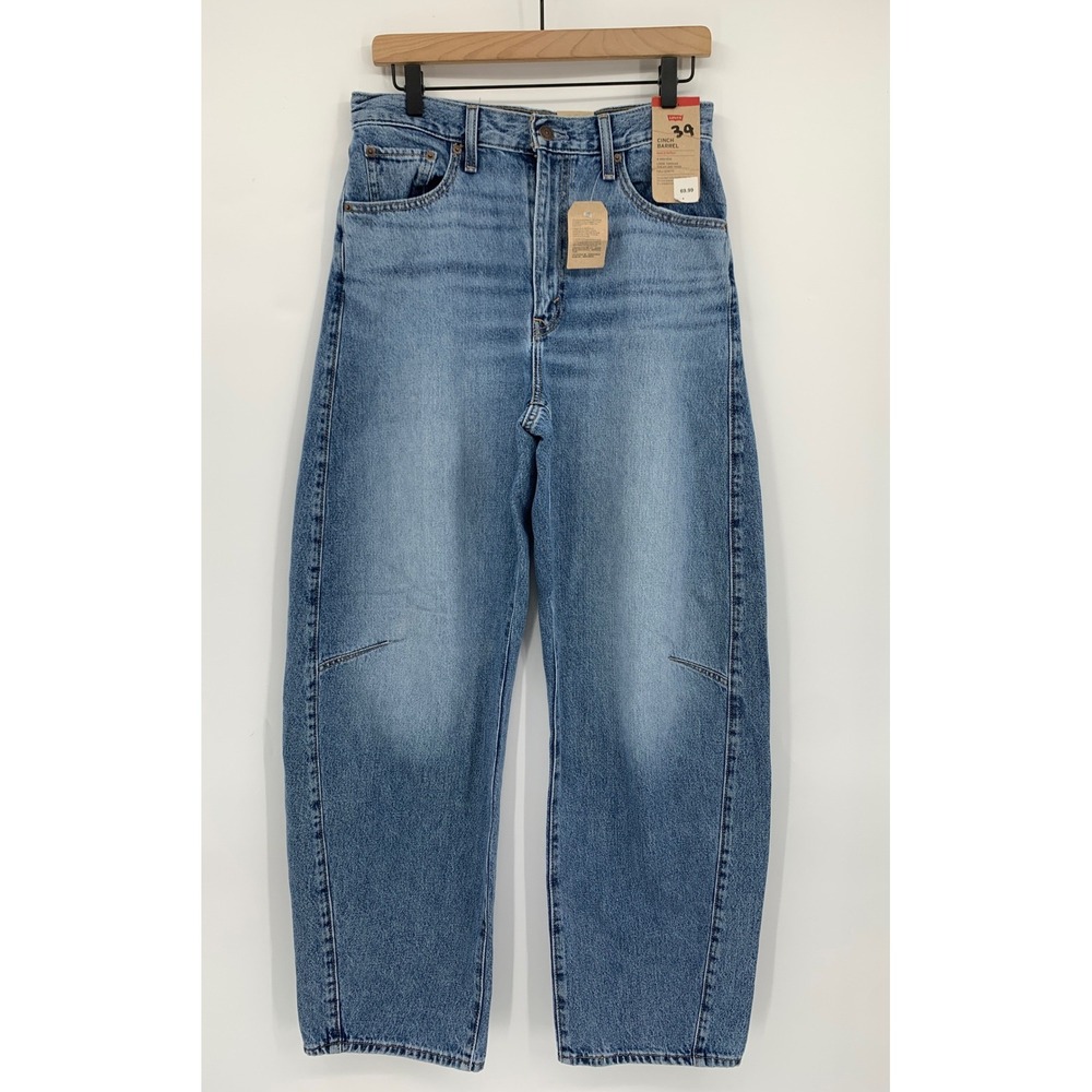 Levi Cinch Barrel Jeans Women 29 Blue 100% Cotton Fade Denim Pants NEW